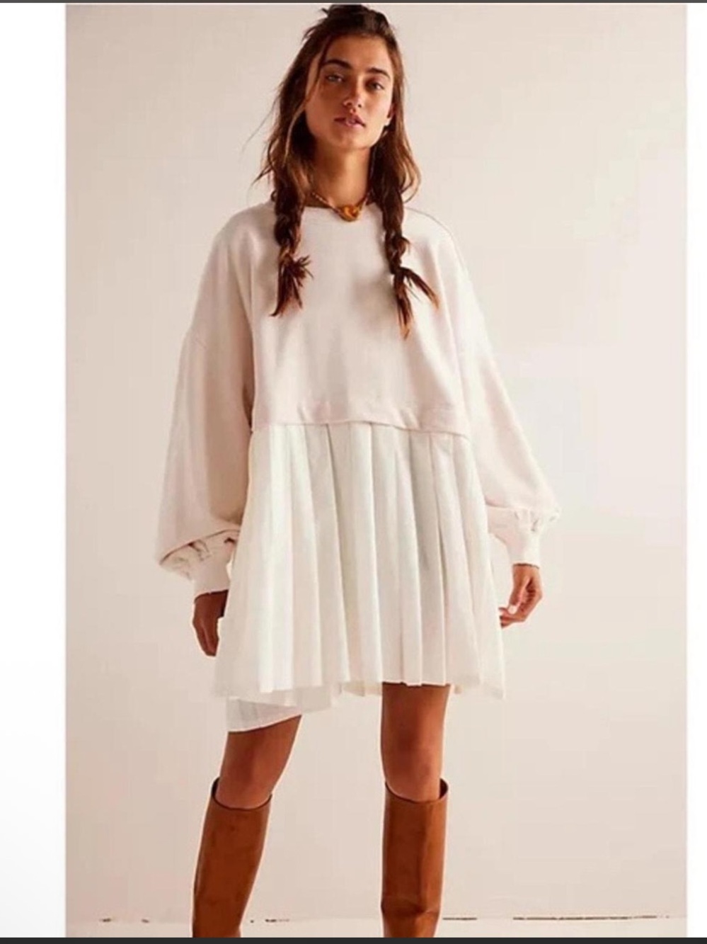 Free People Eleanor Sweatshirt Tunic Dress Delicacy Combo Size X-Small